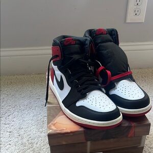 Sold Air Jordan Retro 1 OG Men's Black and Red Sneakers